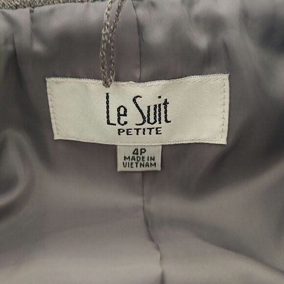 Le Suit Petite gray lined blazer suit jacketSz 4P - Picture 5 of 5